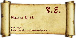 Nyiry Erik névjegykártya